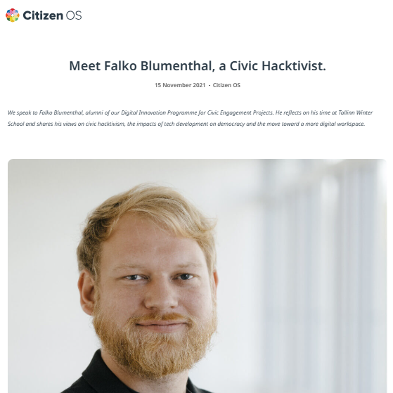 Meet Falko Blumenthal, a Civic Hacktivist